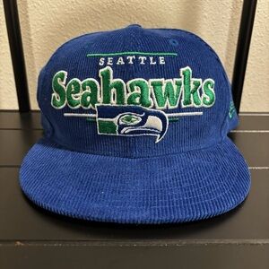 New Era Seattle Seahawks NFL Football Blue Corduroy Snapback Hat